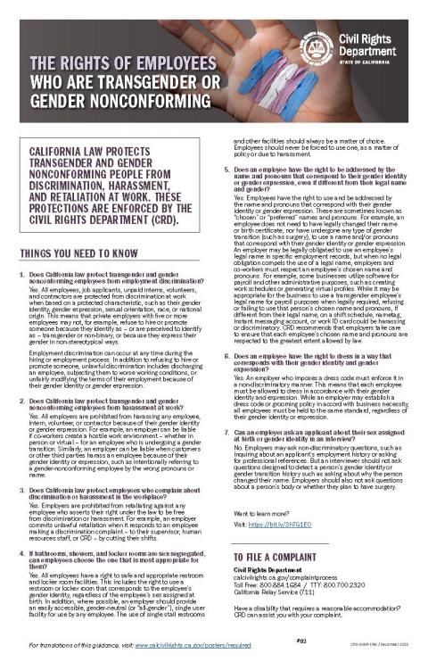 CRD Transgender Rights